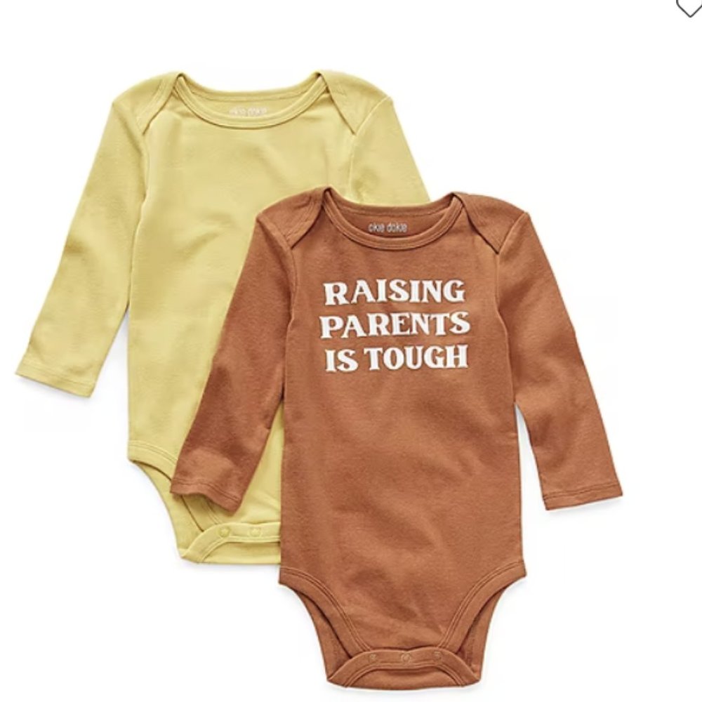 OKIE DOKIE BABY BOY 2PC LONG SLEEVE BODYSUIT SIZE 6M  #K93